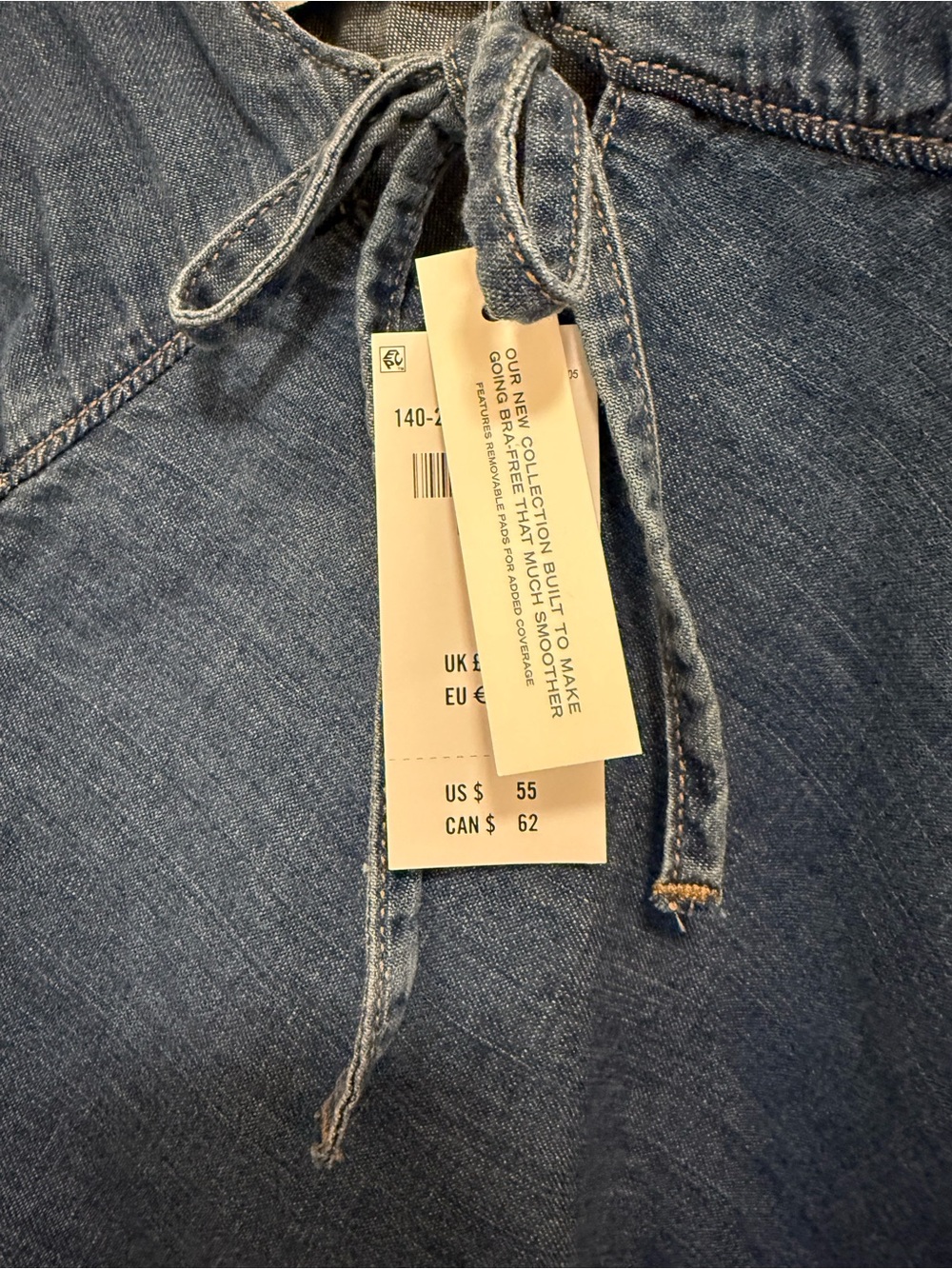 Abercrombie & Fitch Blue Denim Tie-Front Cami Top - Picture 2 of 3